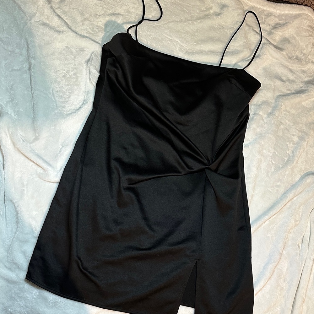 Topshop Black Mini Dress with Spaghetti Straps